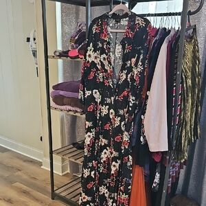 Torrid Black and Red Floral Maxi Dress